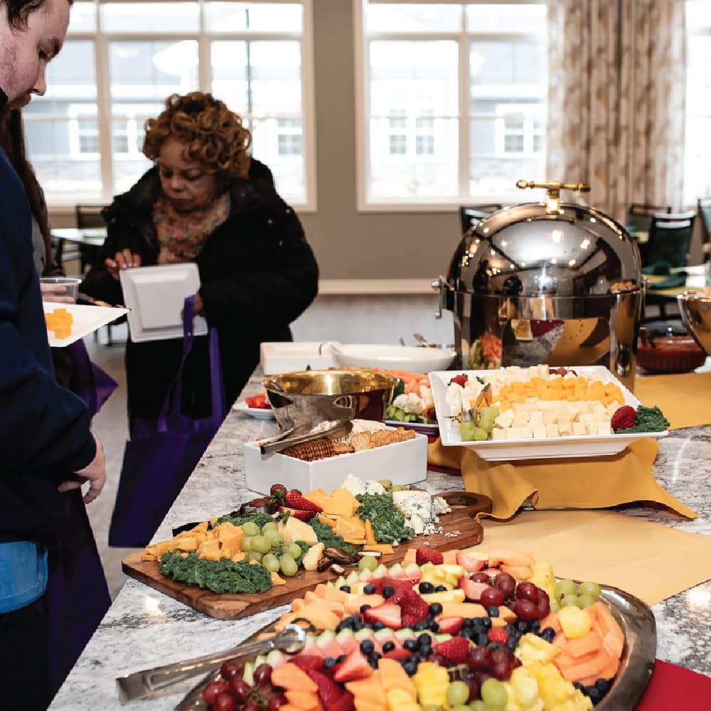 Fine cuisine served at the Grand Opening Party