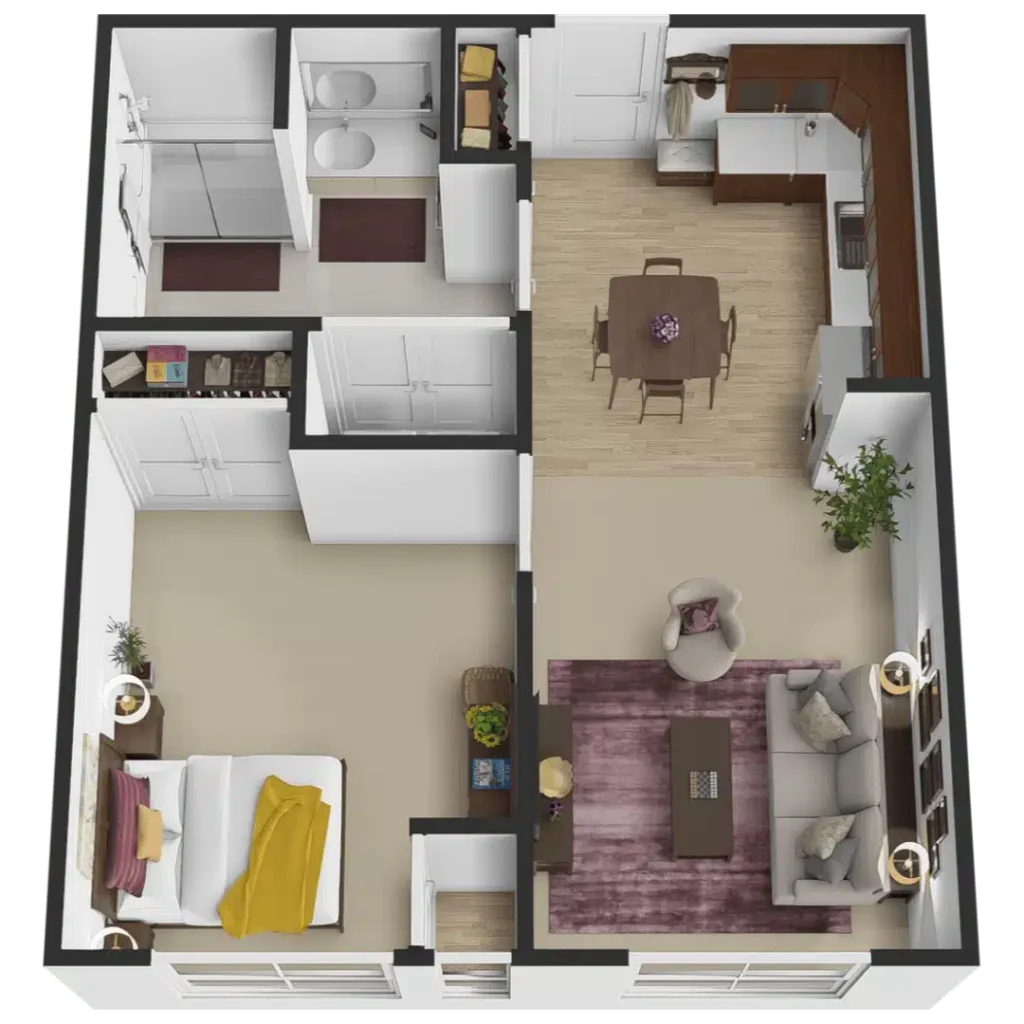 The Courtyard at Delta | The Hawthorn | One Bedroom