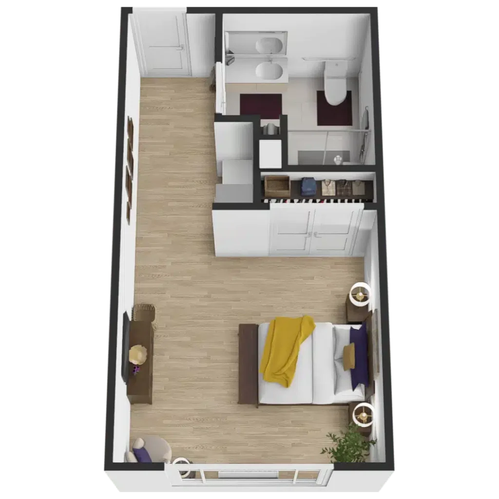 The Courtyard at Delta | The Willow | Studio Accessible